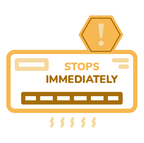 Stops immediately (Checkup Charges)